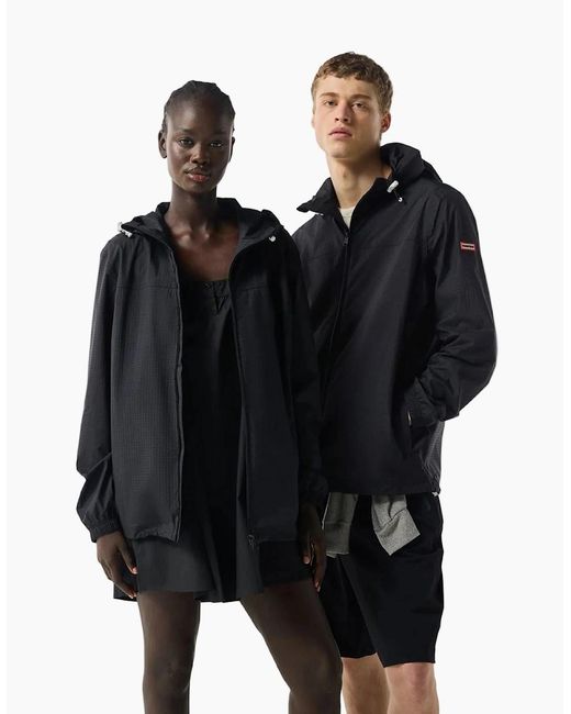 Hunter Black Packable Rain Adults Rain Jacket