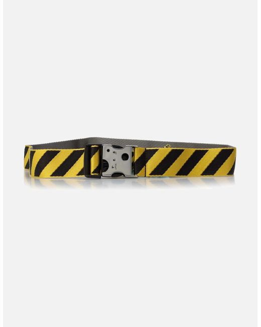 Off-White c/o Virgil Abloh Yellow Meteor Tuc Stripe Tape Belt for men