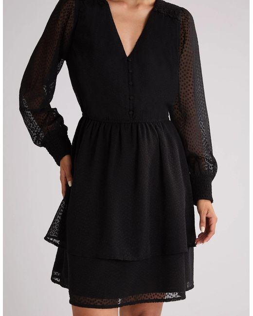 Ro&zo Black Dobby Trim Insert Dress