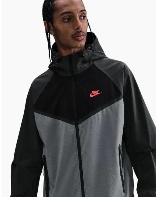 Nike Gray Tech Windrunner Woven Smoke Jacket for men