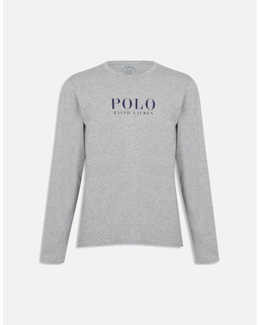 Ralph Lauren Gray Polo Logo Print Long Sleeved T-Shirt for men