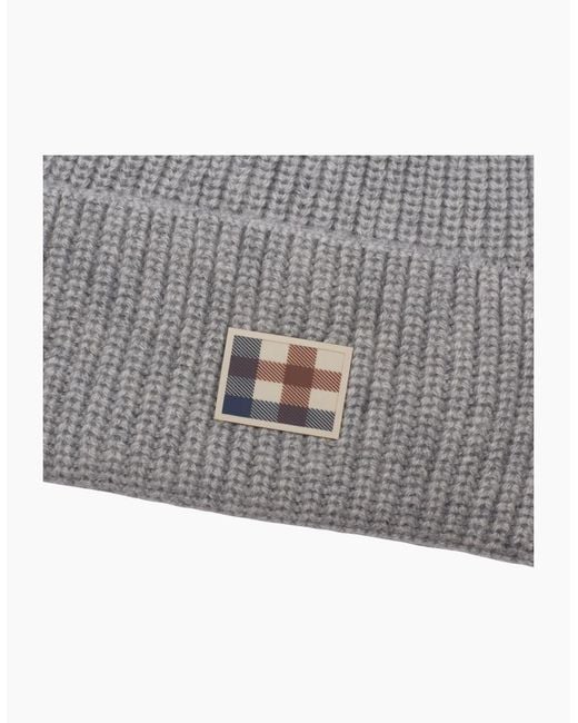 Aquascutum Gray Active Label Light Melange Beanie Hat for men