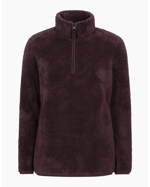 Mountain Warehouse Purple Ladies Teddy Fleece Quarter Zip Fleece Top