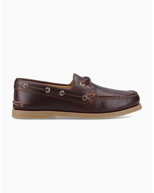 Sperry Top-Sider Brown Sperry Authentic Cup Leather Standard Boat Shoes for men