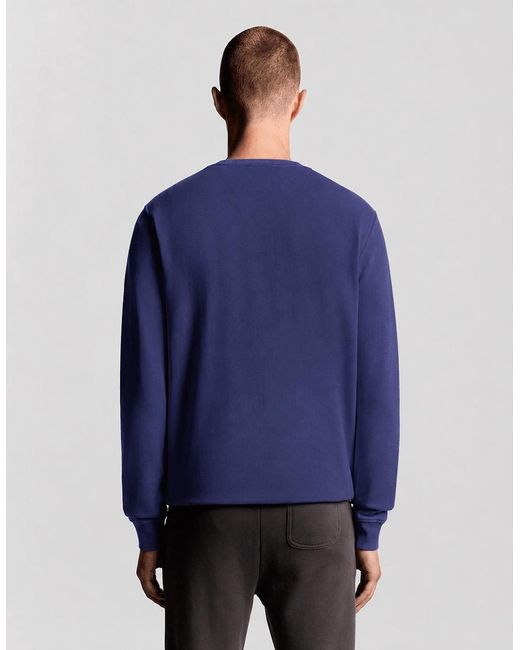 Lyle & Scott Blue Cotton Crew Neck Sweatshirt for men