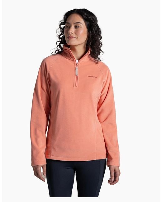 Craghoppers Orange Ladies Nation Trust Miska Half Zip Fleece Top