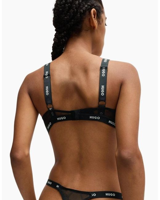Boss Black Sporty Logo Lace Triangle Bra