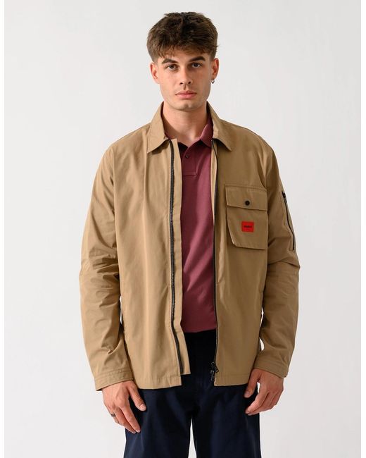 Boss Natural Hugo Emmond Zip Overshirt for men