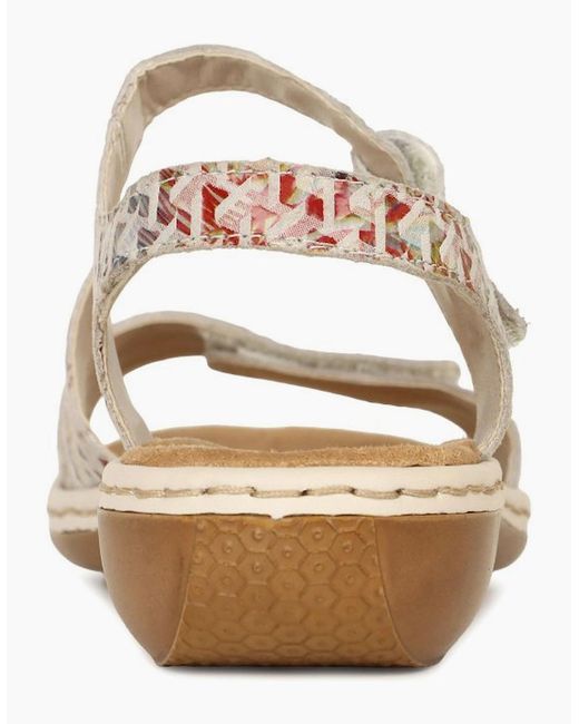 Rieker White Sphere Riptape Sandals