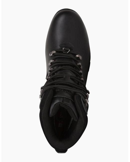 Mountain Warehouse Black Latitude Ii Extreme Leather Waterproof Walking Boots for men