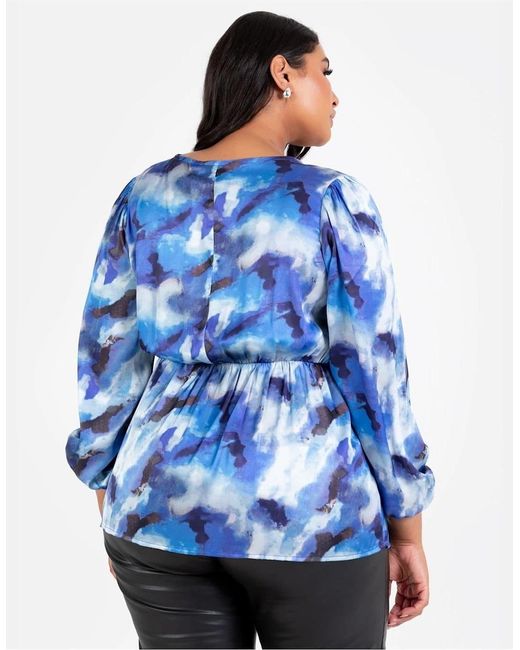 Lovedrobe Blue Ls Wrap Top