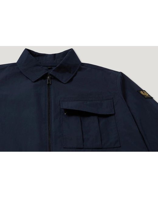 Belstaff Blue Cargo Overshirt Dark Ink for men