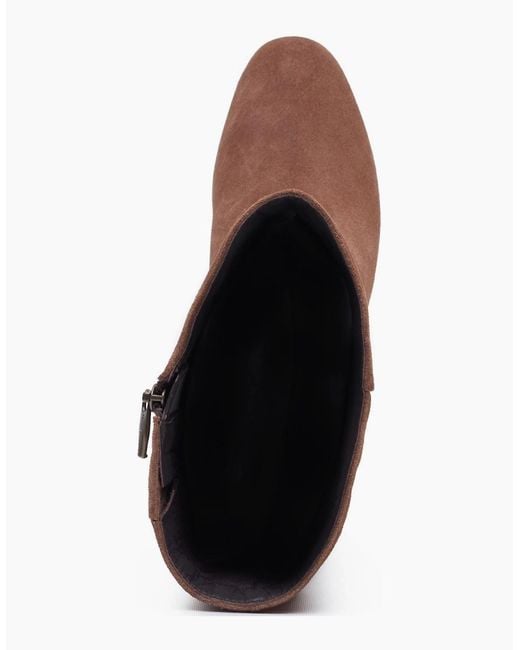 Hush Puppies Brown Oprah Suede Long Leather Mocha Heeled Knee High Boots