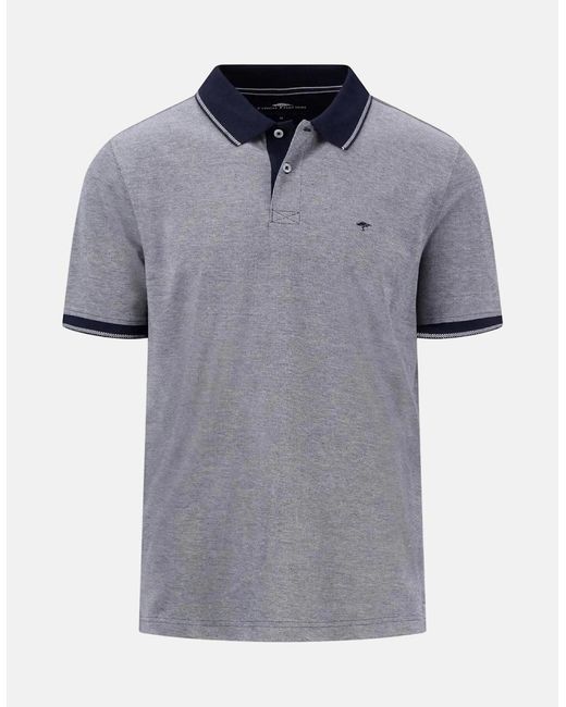 Fynch-Hatton Gray Two Tone Pique Polo Shirt for men