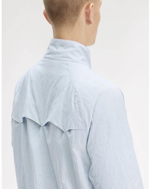 Fred Perry Blue Crinkle Harrington Jacket for men
