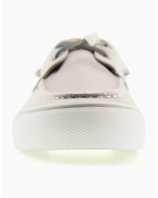 Sperry Top-Sider White Sperry Helm 2-Eye Textile Boat Shoes for men