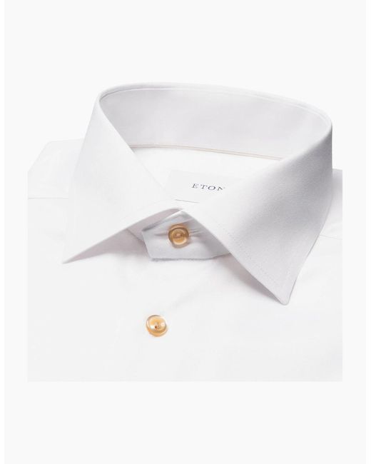 Eton of Sweden White Contemporary Fit Signature Twill Effect Shirt 00 for men