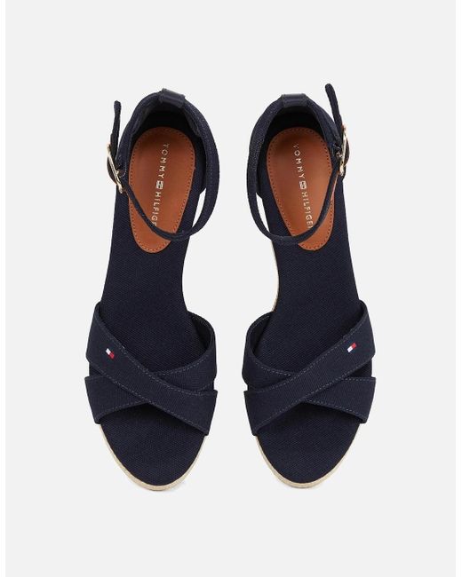 Tommy Hilfiger Blue Criss-Cross Wedge Espadrille