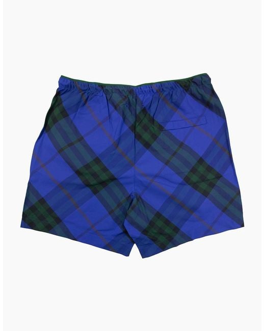 Burberry Blue Check Swim Shorts for men