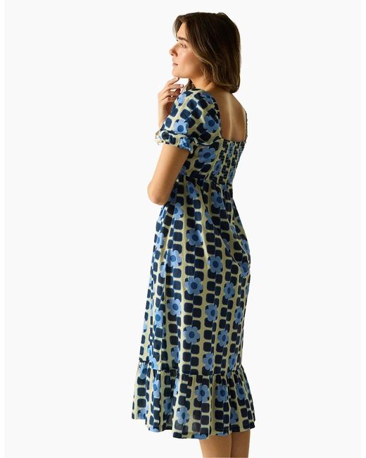 Regatta Blue Ladies Orla Kiely Giant Flower Summer Midi Dress