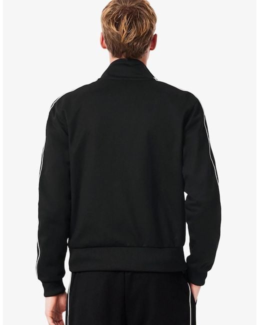 Lacoste Black Paris Piqué Zip Front Track Jacket for men