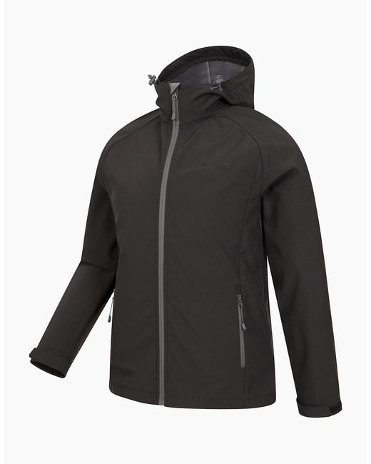 Mountain Warehouse Black Exodus Waterproof Soft Shell Jacket for men