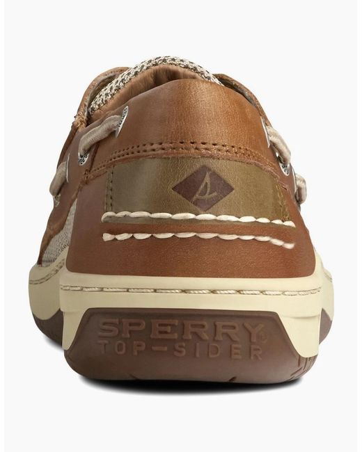 Sperry Top-Sider Brown Sperry Billfish 3 Eye Leather Wide Boat Shoes for men