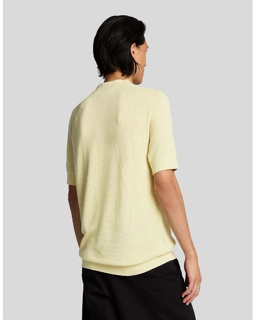 Lyle & Scott Natural Linen Blend Knitted T-Shirt for men
