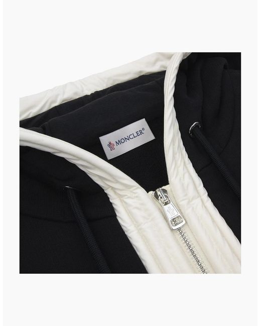Moncler Black Embroidered Zip Up Hooded Jacket 999 for men