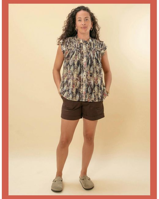 Nooki Design Green Deloris Printed Ikat Blouse