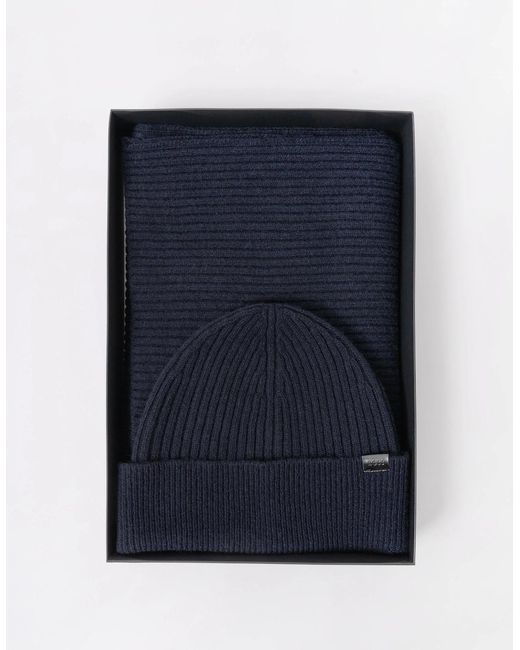 Boss Blue Boss Uboldi Scarf & Beanie Set for men