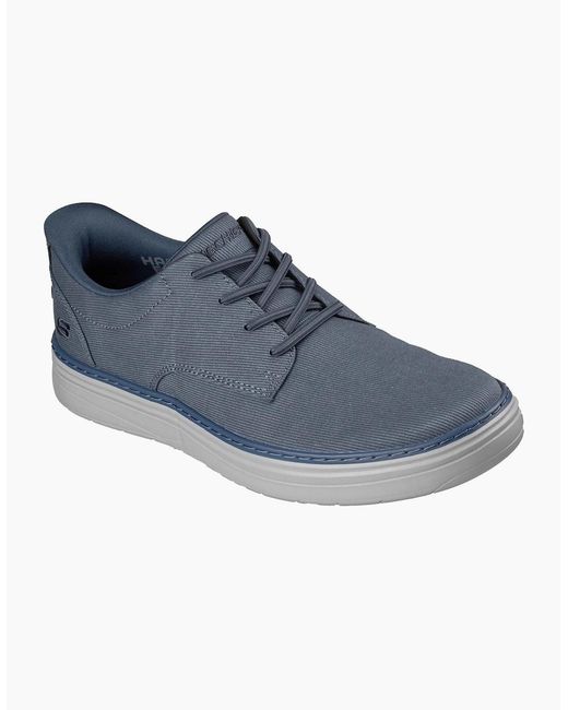 Skechers Blue Hyland Justino Textile Lace-Up Shoes for men