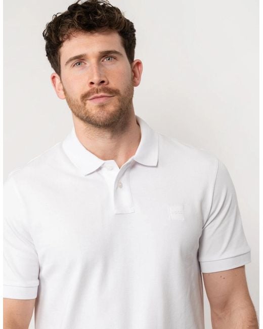 Boss White Boss Passenger Stretch-Cotton Slim-Fit Polo Shirt With Logo Patch Nos for men