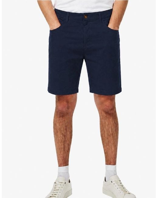 Ted Baker Blue Bactonn Dark Five Pocket Shorts for men