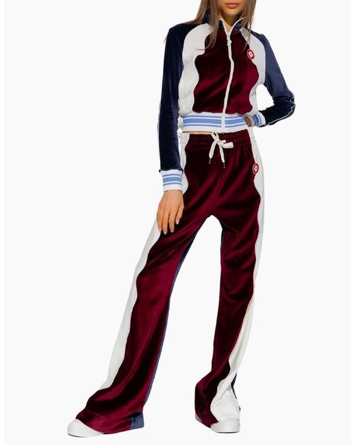 Casablanca Blue Panelled Track Top Burgundy Jacket for men