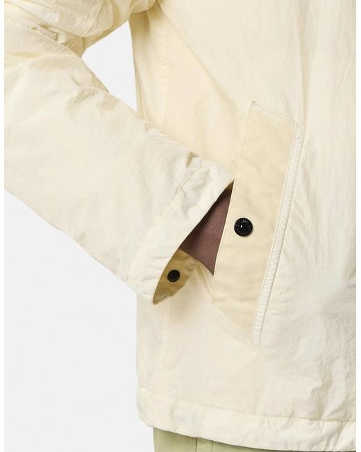 Stone Island Natural Hooded 4100001 Crinkle Reps Ny Jacket Ivory for men