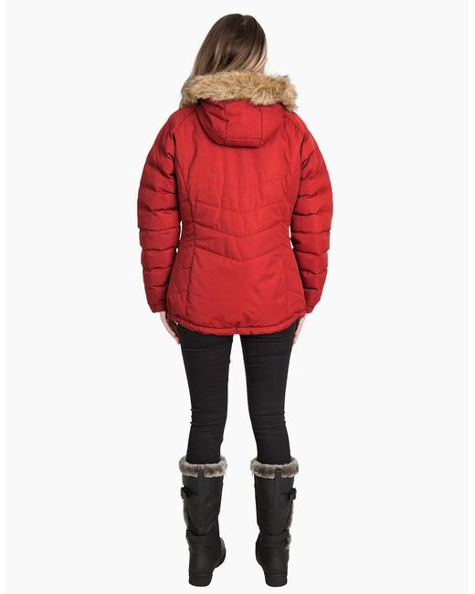 Trespass Red Ladies Nadina Waterproof Padded Jacket