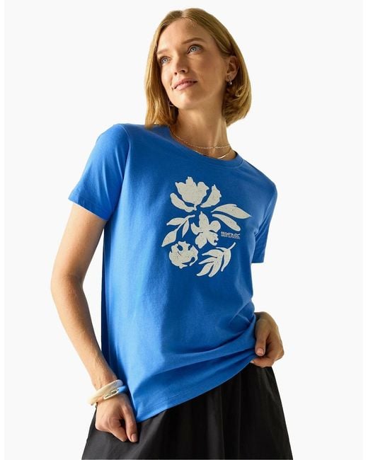 Regatta Blue Ladies Filandra Vx Flower Silhouette T-Shirt