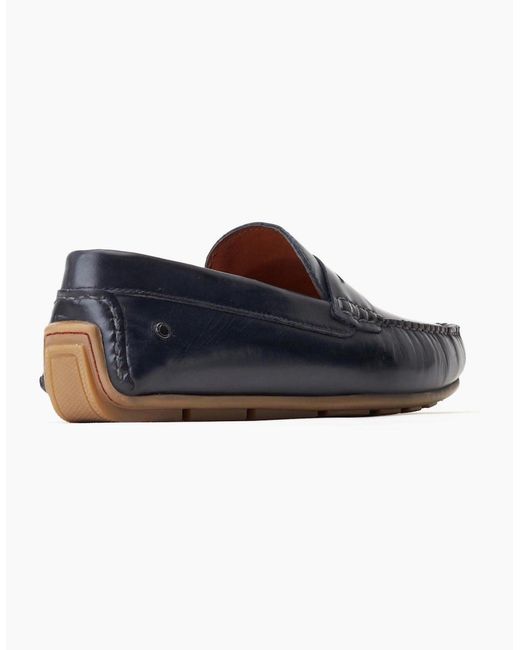 Base London Blue London Collins Leather Standard Loafers for men