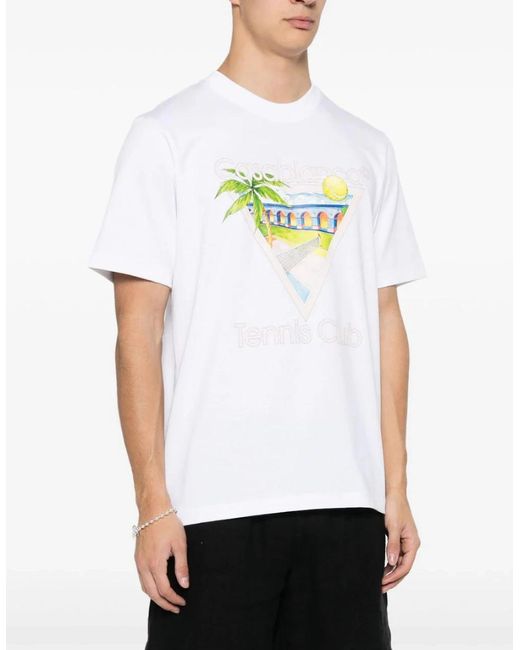 Casablanca White Tennis Club Icon Printed T-Shirt for men