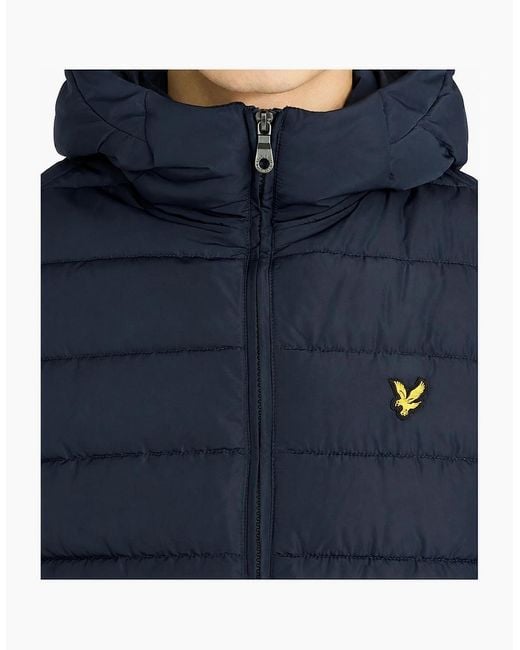 Lyle & Scott Blue Lyle & Scott Hooded Quilted Jacket Dark for men