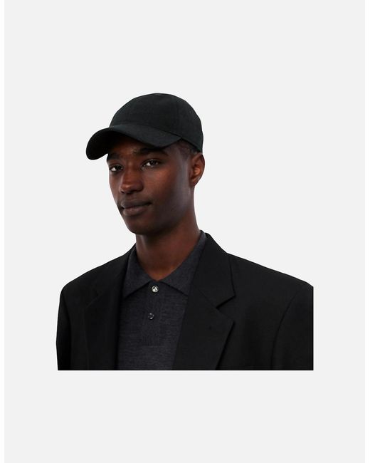 Lacoste Black Cotton Twill Baseball Cap for men