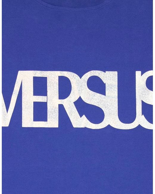 Versus  Blue Versace Versus Logo Printed T Shirt Royal for men
