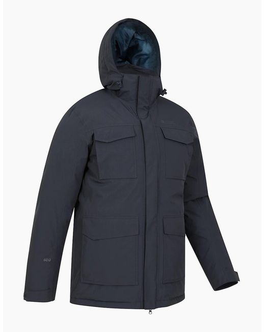 Mountain Warehouse Blue Concord Extreme Down Long Length Jacket for men
