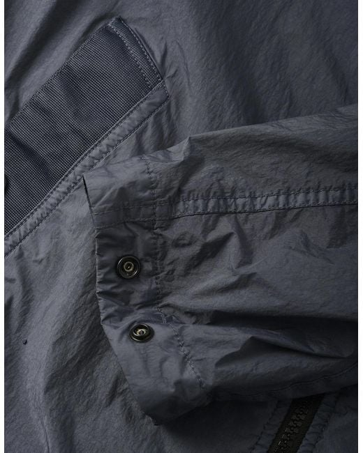 Stone Island Blue Hooded 4100001 Crinkle Reps Ny Jacket for men