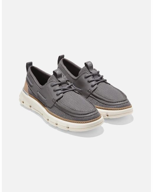 Cole Haan Gray 4.Zerogrand Regatta Nylon Boat Shoes for men