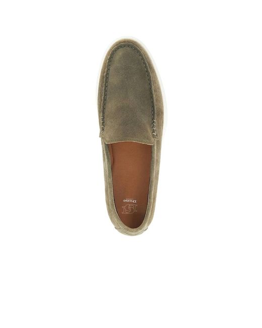 Dune Green Dune Buftonn Suede Khaki Loafers for men