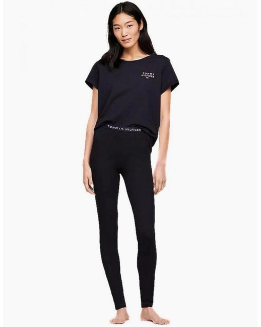 Tommy Hilfiger Blue Logo Waistband Organic Cotton Leggings