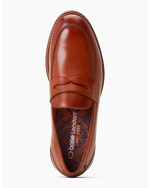 Base London Brown Sid Penny Loafers for men