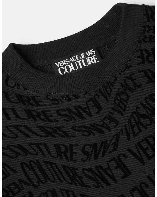 Versace Black Regular Fit Liquify All Over Logo Tracksuit for men